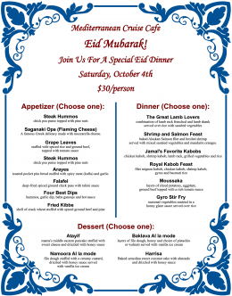Eid Menu 2014